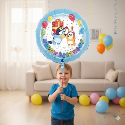 detska oslav a bluey balon foliovy