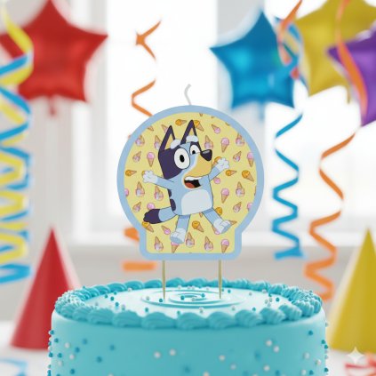 sviečka na tortu bluey