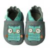 Kožené capáčky sovička zelená Hopi Hop