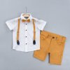 wholesale boys 3 piece shirt set with shorts and bowtie 2 5y gold class 1010 2327 boys sets 26041 29 B