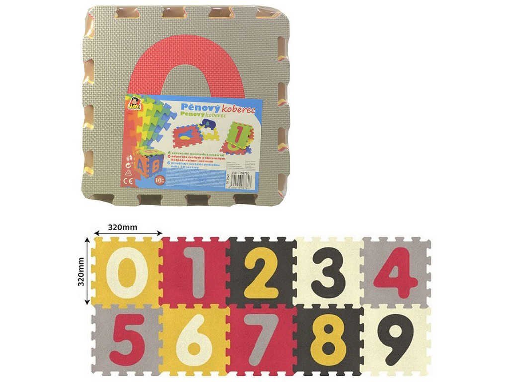 Měkké bloky Čísla E 10ks pěnový koberec baby vkládací puzzle podložka na zem