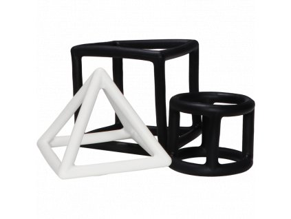 Label Label Silikonové kousátko Geometric, Black & White
