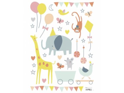 s1074 a3 stickers animaux cirque bebe fille lilipinso