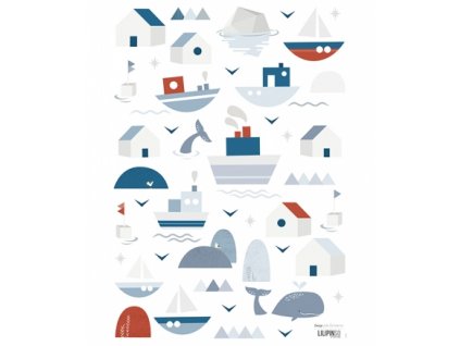 s1287 stickers enfant bateau baleine mer lilipinso
