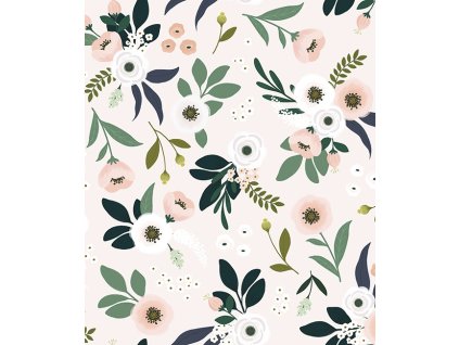papier peint rose fleurs h0539