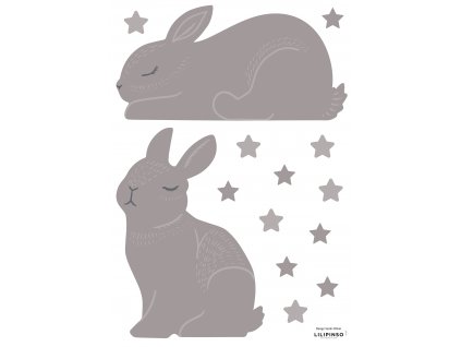 S1377 A3 bunnies taupe