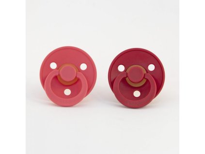 23192 bibs dudliky z prirodniho kaucuku 2ks baby coral ruby velikost 1 (1)