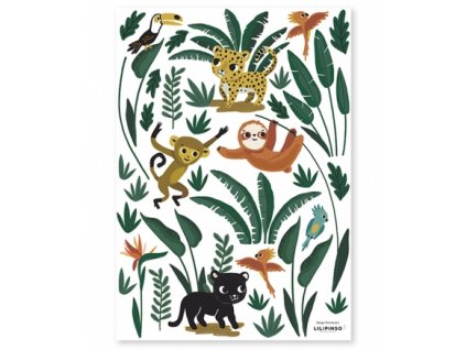 stickers jungle animaux chambre bebe decoration lilipinso s1372