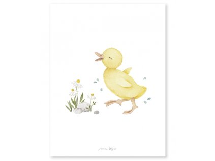 p0303 poster enfant canard jaune lucky duck