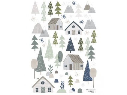 stickers maisons arbres deco enfant lilipinso s1138 a3 foret