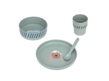 LÄSSIG Dish Set PP/Cellulose Tiny Team dog