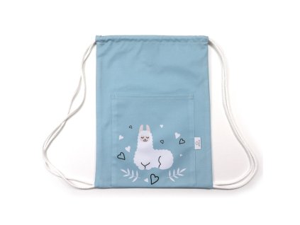 Detský vak na chrbát - lama aqua (Farba aqua)