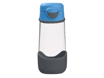 Fľaša Sport na pitie 450 ml - modrá/sivá