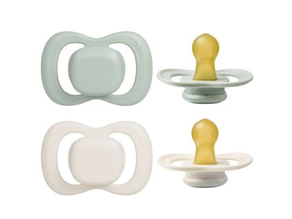 Cumlíky z prírodného kaučuku 0-6m, 2ks - sage/vanilla