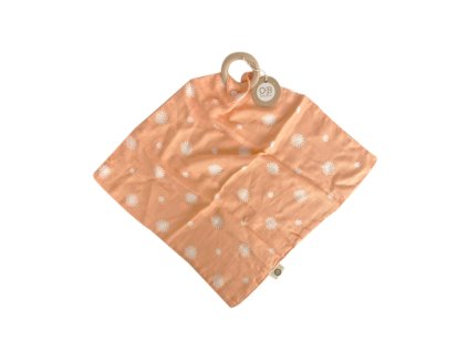 OB Designs Plienka s krúžkom 40x40, Peach / Daisy Print