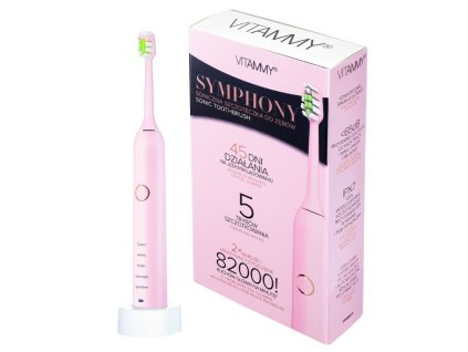 VITAMMY SYMPHONY Pink Sonická zubná kefka s vysokou vibračnou silou, ružová