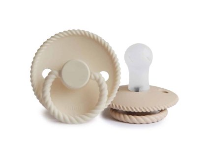 CUMLÍKY FRIGG ROPE CREAM/ CROISSANT, 0-6M, SILIKÓN