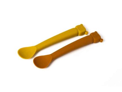SILIKÓNOVÁ SÚPRAVA DETSKÝCH LYŽIČIEK MEDVEĎ LILI CINNAMON/ MUSTARD