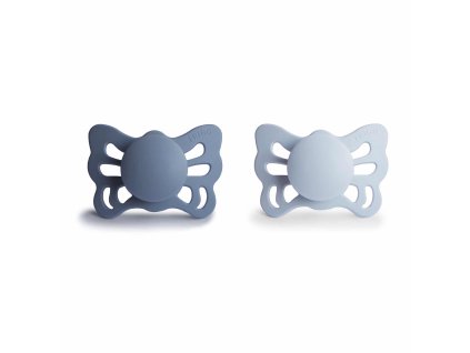 DVOJBALENIE ANATOMICKÝCH CUMLÍKOV FRIGG BUTTERFLY SLATE/ POWDER BLUE, 0-6M, SILIKÓN