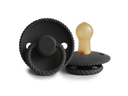 OKRÚHLY CUMLÍK FRIGG ROPE JET BLACK, 0-6M, KAUČUK