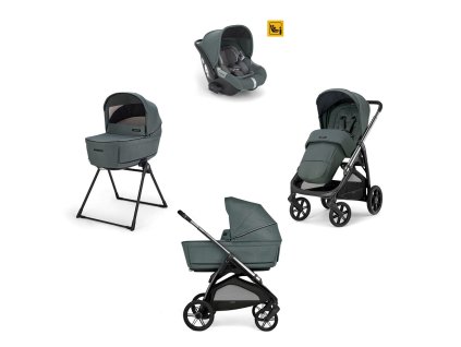 KA61S0EMG Kočík Inglesina Aptica Darwin 4v1 2025 Emerald Green s 5 okienkami, autosedačkou s testom ADAC Darwin Isize, welcome pad a stand upom