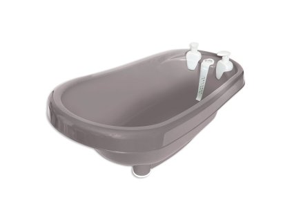 Termovanička Bébé-jou Click Chalk Brown cappuccino s dávkovačmi mydla a šampónu a zabudovaným teplomerom