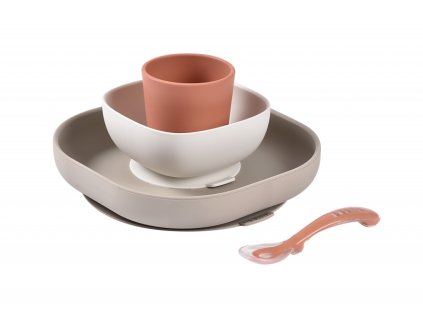 Jedálenská sada silikónová 4-dielna Terracotta