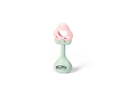 BABYONO Hrkálka s hryzačkou Strawberry 3m+
