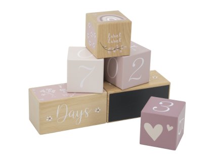 label label milnikove kostky pink
