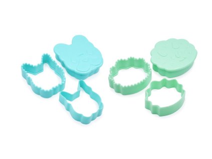 Vykrajovačka na sendviče 3v1, 2 ks – buldoček / dinosaurus