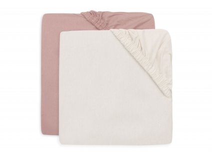 Napínacia plachta 120x60 cm 2 ks Wild Rose/Ivory