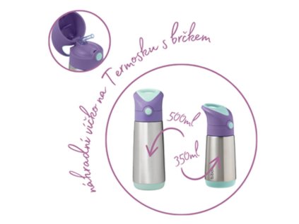 Náhradné viečko pre Termosku na pitie so slamkou - lilac pop