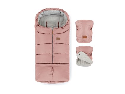 PETITE&MARS Set zimný fusak Jibot 3v1 + rukavice na kočík Jasie (Variant PETITE&MARS Set zimný fusak Jibot 3v1 + rukavice na kočík Jasie Dusty Pink)