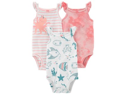 CARTER'S Body bez rukávov Pink Ocean dievča 3ks (Variant CARTER'S Body bez rukávov Pink Ocean dievča 3ks 3m)