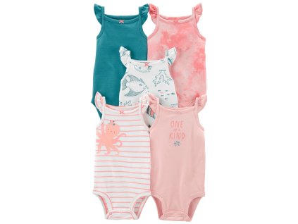 CARTER'S Body bez rukávov Pink Ocean dievča 5ks (Variant CARTER'S Body bez rukávov Pink Ocean dievča 5ks 12m)