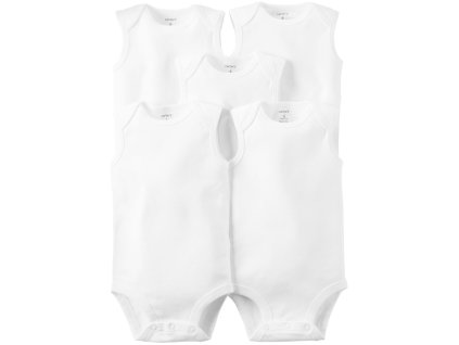 CARTER'S Body bez rukávov White neutrál 5ks (Variant CARTER'S Body bez rukávov White neutrál 5ks 12m/ veľ. 80)