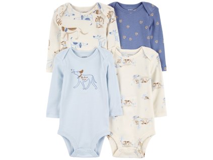 CARTER'S Body dlhý rukáv Blue/Ivory chlapec 4ks (Variant CARTER'S Body dlhý rukáv Blue/Ivory chlapec 4ks 12m/ veľ. 80)