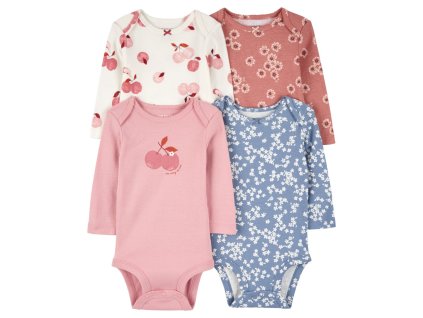 CARTER'S Body dlhý rukáv Pink/Blue Floral dievča 4ks (Variant CARTER'S Body dlhý rukáv Pink/Blue Floral dievča 4ks 12m/ veľ. 80)