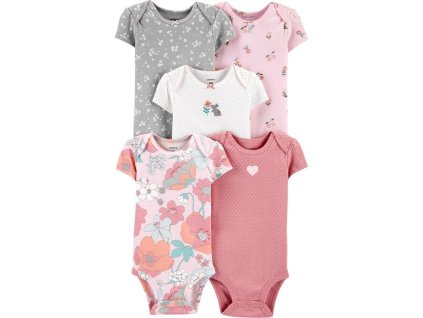 CARTER'S Body krátky rukáv (Variant CARTER'S Body krátky rukáv Floral Pink dievča LBB 5 ks PRE/ veľ. 46)