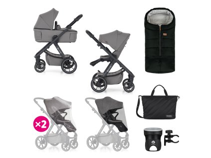 PETITE&MARS Kočík kombinovaný ICON 2v1 (Variant PETITE&MARS Kočík kombinovaný ICON 2v1 Dove Grey XXL RWS)