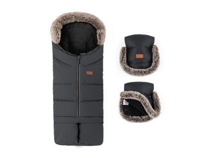 PETITE&MARS Set zimný fusak Arctic 4v1 + rukavice na kočík Furry (Variant PETITE&MARS Set zimný fusak Arctic 4v1 + rukavice na kočík Furry Elegant Caramel Horizontal )