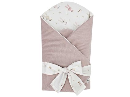 EKO Zavinovačka bavlnená s (Variant EKO Zavinovačka bavlnená s Velvet a kokosovým vnútrom mašľa Bunny pink 75x75 cm)