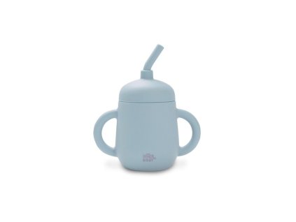 INTERBABY | Fľaštička so slamkou SILIKÓNOVÁ - modrá
