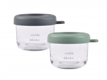 Tégliky na jedlo sklenené 2x 150 ml Green Grey
