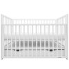 Detská postieľka New Baby BASIC so sťahovacou bočnicou a šuplíkom biela