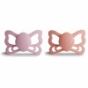 DVOJBALENIE ANATOMICKÝCH CUMLÍKOV FRIGG BUTTERFLY PRETTY IN PEACH/ PRIMROSE, 6-18M, SILIKÓN