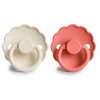 DVOJBALENIE CUMLÍKOV FRIGG DAISY CREAM/ POPPY, 6-18M, SILIKÓN