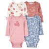 CARTER'S Body dlhý rukáv Pink/Blue Floral dievča 4ks (Variant CARTER'S Body dlhý rukáv Pink/Blue Floral dievča 4ks 12m/ veľ. 80)