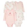 CARTER'S Body dlhý rukáv Pink/Ivory dievča 4ks (Variant CARTER'S Body dlhý rukáv Pink/Ivory dievča 4ks 18m/ veľ. 86)