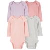 CARTER'S Body dlhý rukáv Purple/Grey/Pink dievča 4ks (Variant CARTER'S Body dlhý rukáv Purple/Grey/Pink dievča 4ks 12m/ veľ. 80)